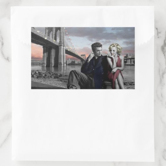 Brooklyn B&W Rechteckiger Aufkleber (Tasche)