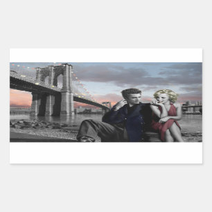 Brooklyn B&W Rechteckiger Aufkleber