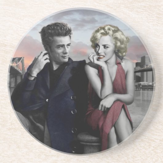 Brooklyn B&W Sandstein Untersetzer (Vorne)