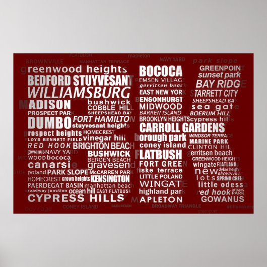 Brooklyn BK NYC Poster Print (Vorne)