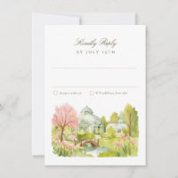 Brooklyn Botanic Garden Aquarell-Hochzeits-RSVP