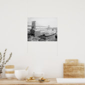 Brooklyn Bridge and Docks, 1905. Vintages Foto Poster (Küche)