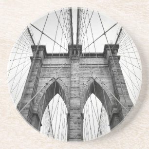 Brooklyn Bridge Architectural Black & White Foto Untersetzer