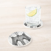 Brooklyn Bridge Architectural Black & White Foto Untersetzer (Seite)