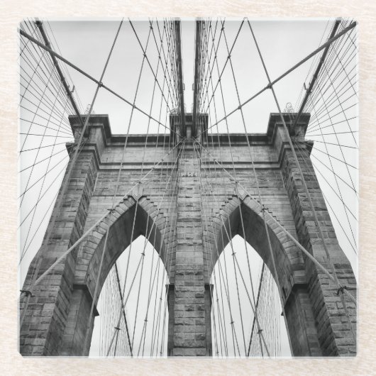 Brooklyn Bridge Architectural Nah-Up Glasuntersetzer (Vorderseite)