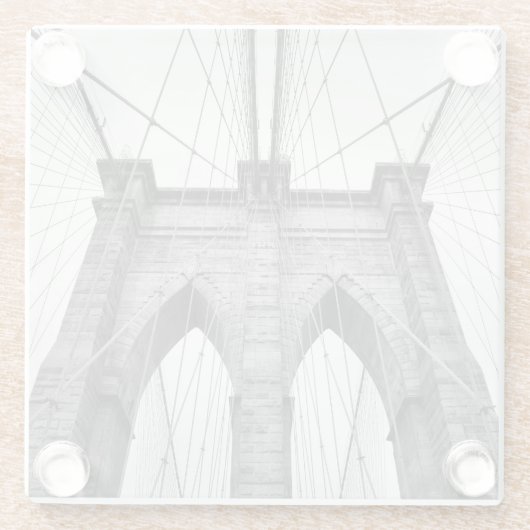 Brooklyn Bridge Architectural Nah-Up Glasuntersetzer (Rückseite)