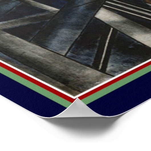 "Brooklyn Bridge" Art Deco by Stella 16x20 Poster (Ecke)