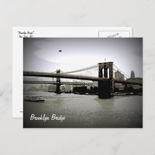 Brooklyn Bridge Art Postkarten (Vorne/Hinten)