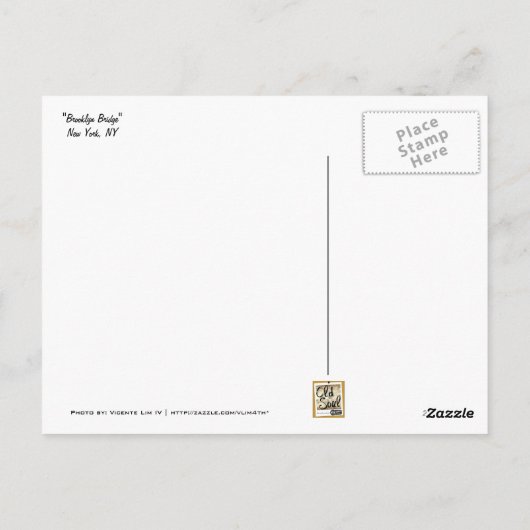 Brooklyn Bridge Art Postkarten (Rückseite)
