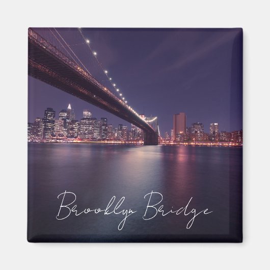 Brooklyn Bridge at Night, Manhattan Lights Magnet (Vorne)