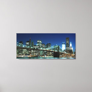 Brooklyn Bridge At Night, New York City Leinwanddruck