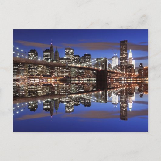 Brooklyn Bridge at Night, New York City Postkarte (Vorderseite)