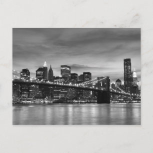Brooklyn Bridge at Night, New York City Postkarte