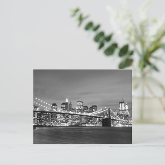 Brooklyn Bridge at Night, New York City Postkarte (Stehend Vorderseite)