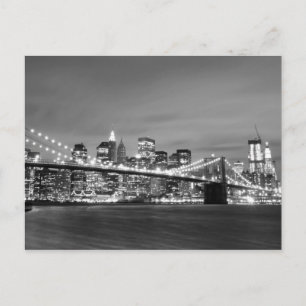 Brooklyn Bridge at Night, New York City Postkarte
