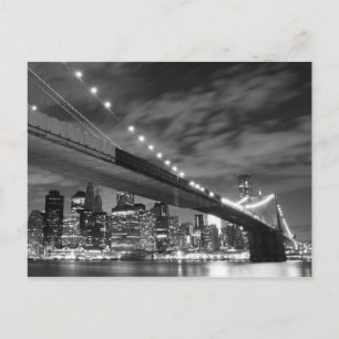 Brooklyn Bridge at Night, New York City Postkarte