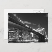 Brooklyn Bridge at Night, New York City Postkarte (Vorne/Hinten)