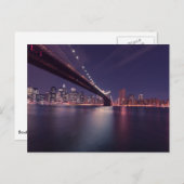 Brooklyn Bridge at Night - NYC Skyline Postkarte (Vorne/Hinten)