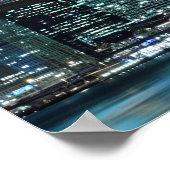Brooklyn Bridge at Night Poster (30,00" x 20,00") (Ecke)