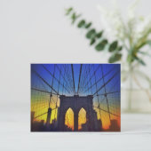 Brooklyn Bridge At Sunset Postkarte (Stehend Vorderseite)