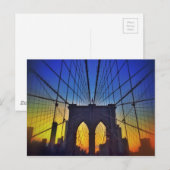 Brooklyn Bridge At Sunset Postkarte (Vorne/Hinten)