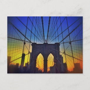 Brooklyn Bridge At Sunset Postkarte