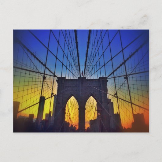 Brooklyn Bridge At Sunset Postkarte (Vorderseite)