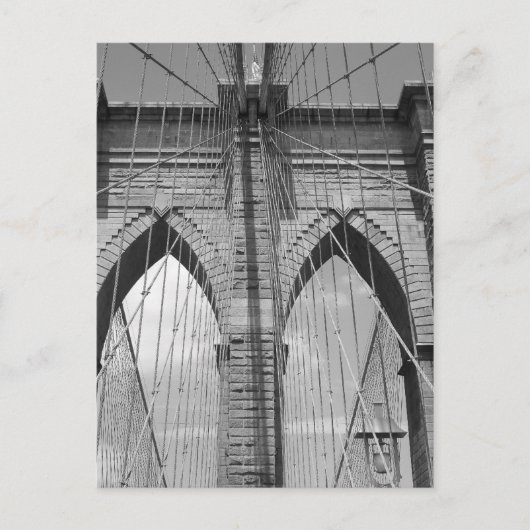 Brooklyn Bridge - B&W Postcard Postkarte (Vorderseite)