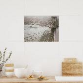 Brooklyn Bridge Bau Früh Manhattan Poster (Küche)
