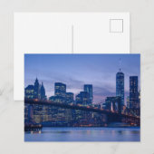 Brooklyn Bridge bei Dämmerung Postkarte (Vorne/Hinten)