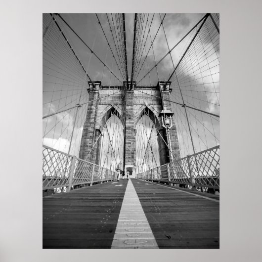 Brooklyn Bridge Black and White Architecture Poster (Vorne)