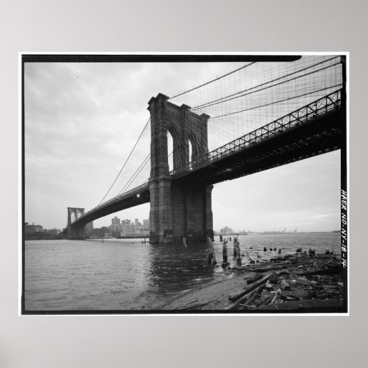 Brooklyn Bridge Black and White Fotografy Poster (Vorne)