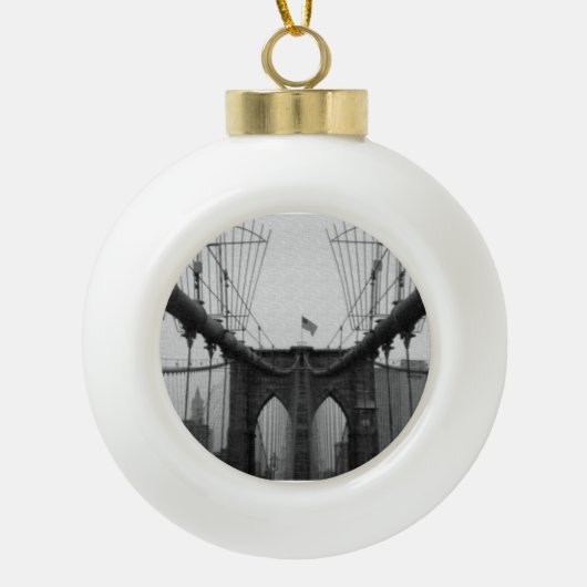 Brooklyn Bridge black and white Ornament Christmas (Vorderseite)