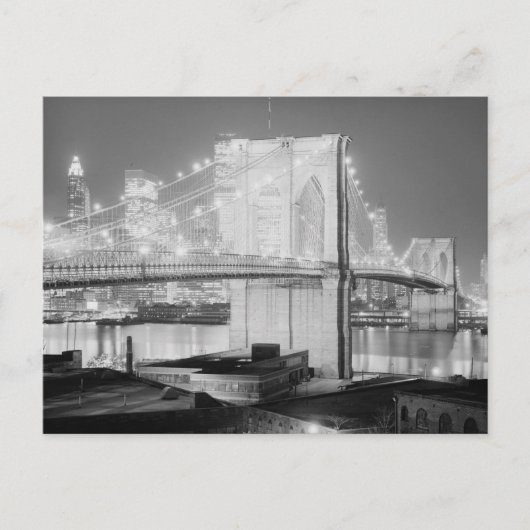 Brooklyn Bridge Black & White Postkarte (Vorderseite)