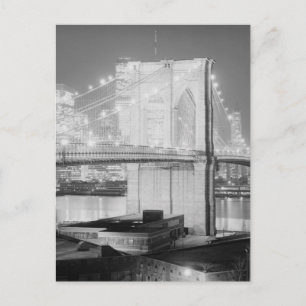 Brooklyn Bridge Black & White Postkarte