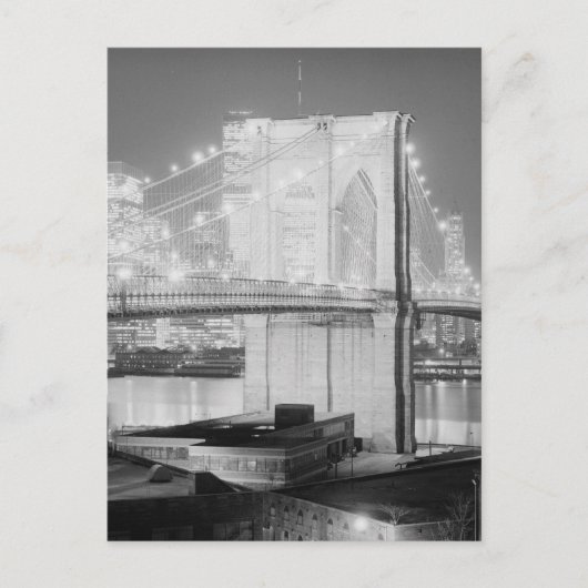 Brooklyn Bridge Black & White Postkarte (Vorderseite)