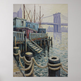 Brooklyn Bridge Blick vom Waterfront Pier Poster