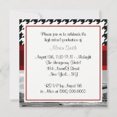 Brooklyn Bridge Blk Wht Hahnentrittmuster Abschlus Einladung (Rückseite)