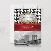 Brooklyn Bridge Blk Wht Hahnentrittmuster UAWG 1 RSVP Karte (Vorderseite)