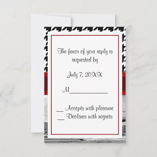 Brooklyn Bridge Blk Wht Hahnentrittmuster UAWG 1 RSVP Karte (Rückseite)