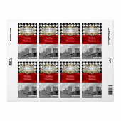 Brooklyn Bridge Blk Wht Hahnentrittmuster Weinlabe (Vorne)