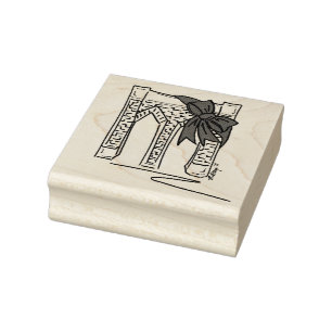 Brooklyn Bridge Bow NYC Christmas New York City Gummistempel