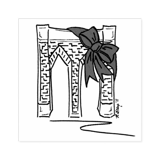 Brooklyn Bridge Bow NYC Christmas New York City Gummistempel (Prägung)