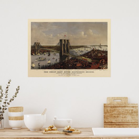 Brooklyn Bridge by and 1885) Poster (Küche)