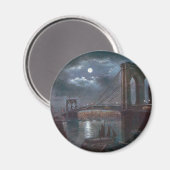 Brooklyn Bridge by Moonlight Magnet (Vorderseite/Rückseite)