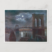 Brooklyn Bridge by Moonlight Postkarte (Vorderseite)