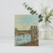 Brooklyn Bridge Color Postcard Postkarte (Stehend Vorderseite)