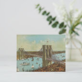 Brooklyn Bridge Color Postcard Postkarte (Stehend Vorderseite)