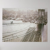 Brooklyn Bridge Construction Early Manhattan Poster (Vorne)
