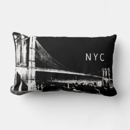 Brooklyn Bridge Design | NYC | Schwarz/Weiß Lendenkissen